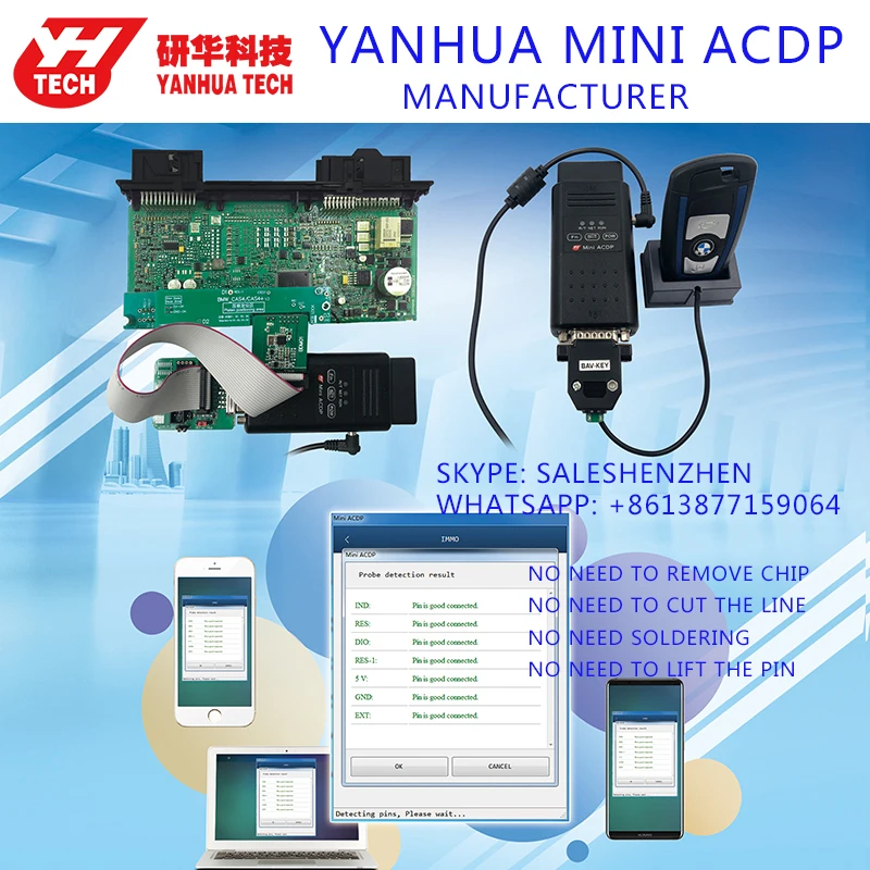 Бесплатная доставка! Оригинальный ключ Yanhua Mini ACDP с добавлением ключа для BMW CAS1/2/3/3