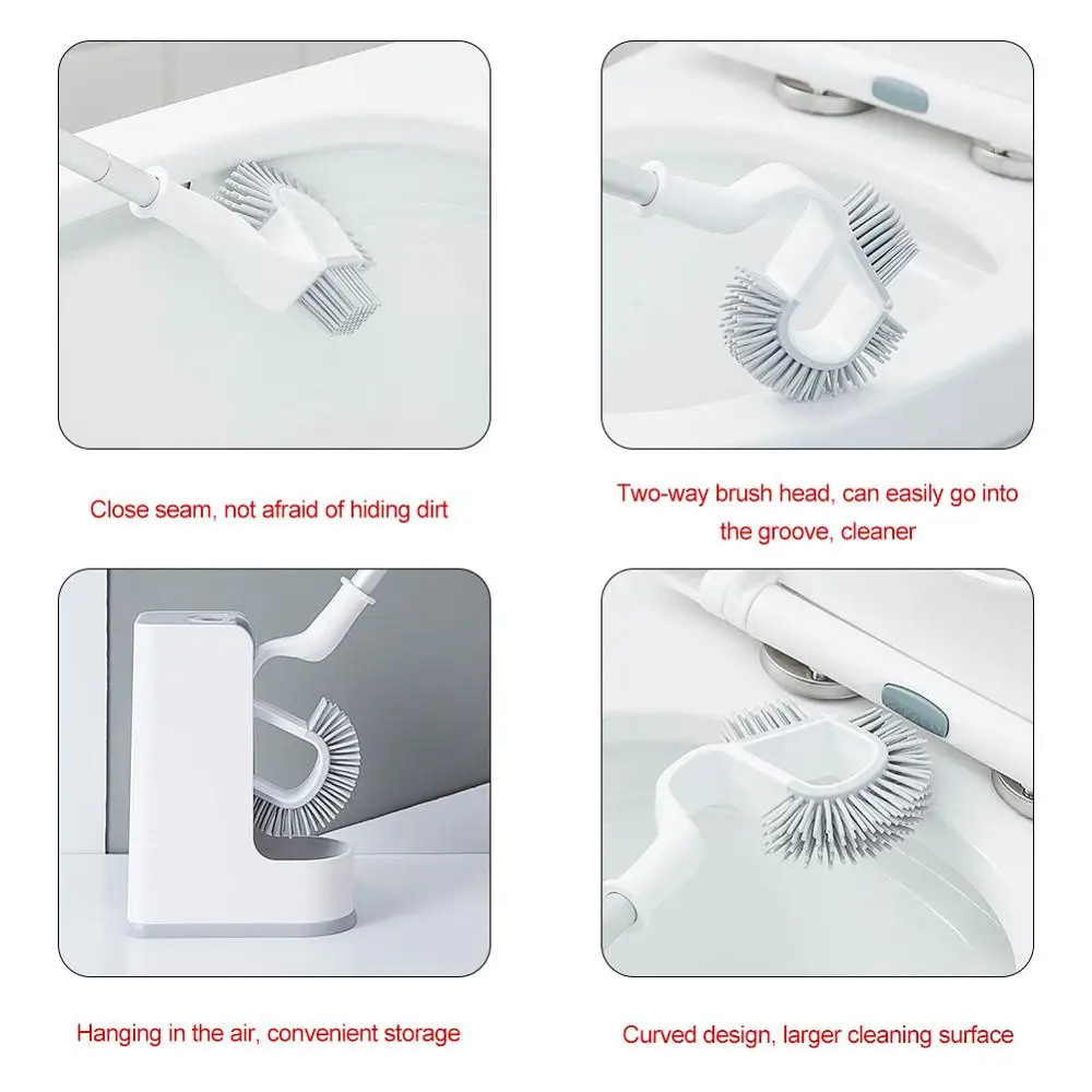 Щетка для унитаза без мертвых углов щетка мытья длинная ручка Силиконовые мягкие