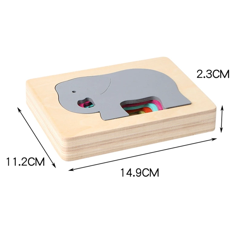 

Kids Wooden Toys for Children Animal Carton 3D Puzzle Multilayer Jigsaw Puzzles Baby Toys Child Early Educational Aids