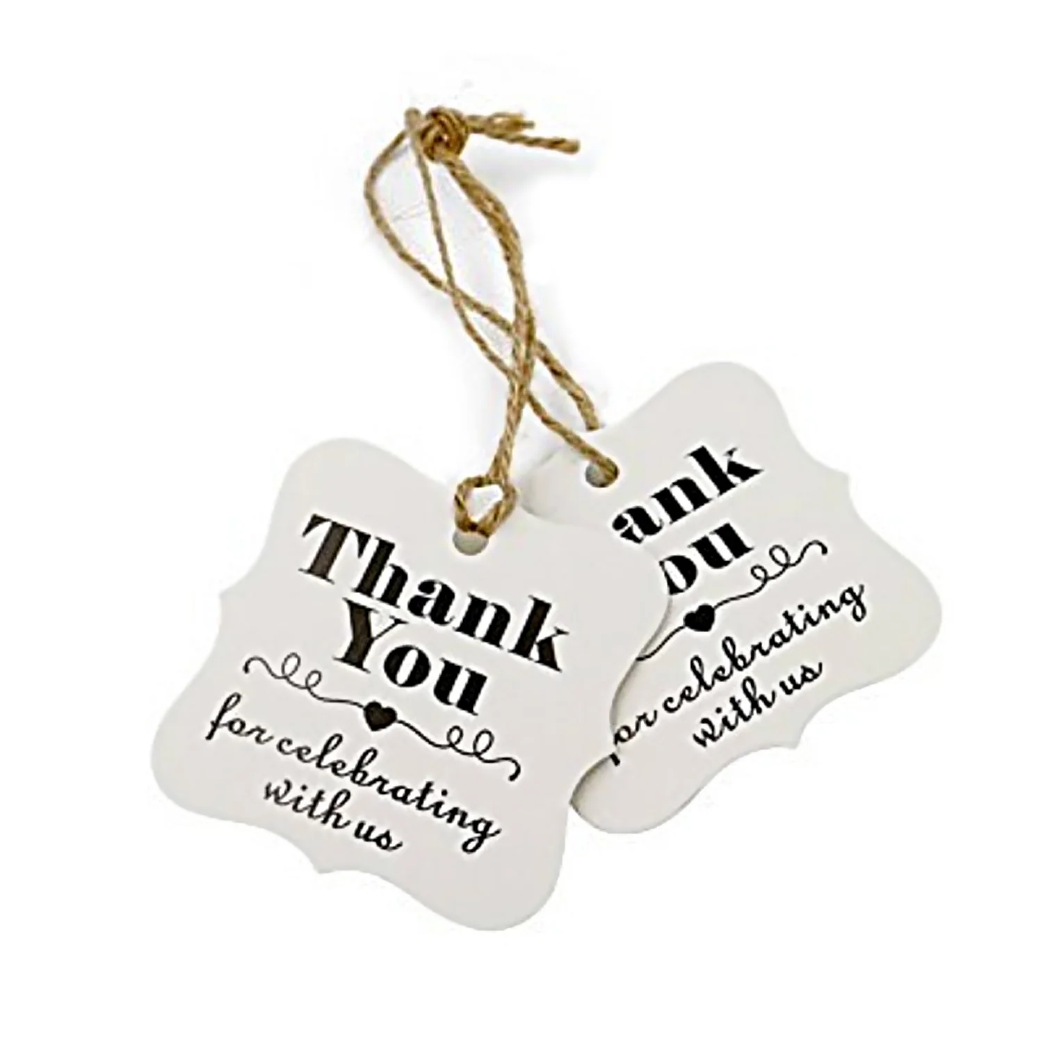 Behogar 100 штук с надписью спасибо бирки 20 м натуральный джутовый шпагат подарок