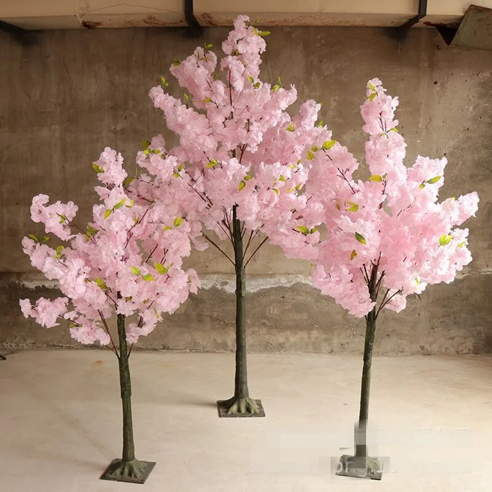 

1.8 M 1.5M Height Artificial Cherry Blossoms Tree Simulation Peach Wishing Trees For Home Ornament Outdoor Garden Decorations