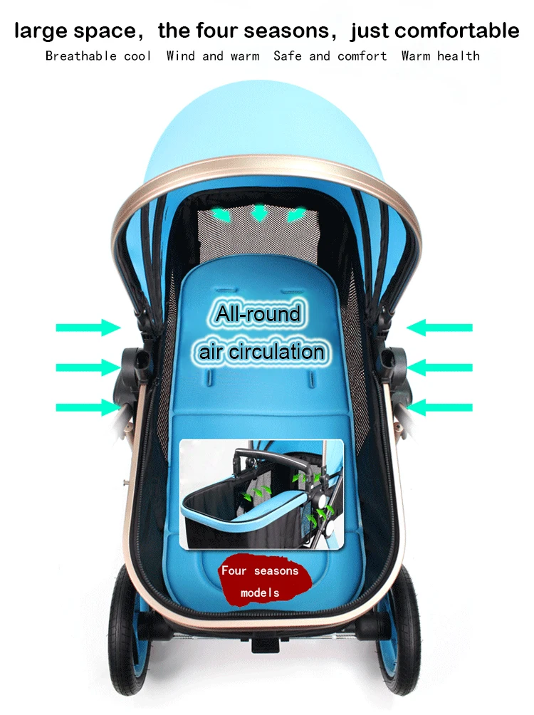 Wisesonle детская коляска двухстороннее использование автокресло 3 в 1 люлька