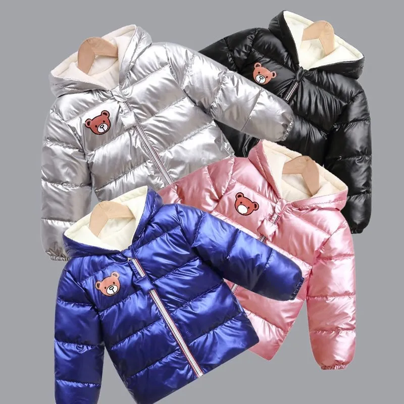 Детский фланелевый пуховик с капюшоном VFOCHI для мальчиков и девочек Зимняя парка