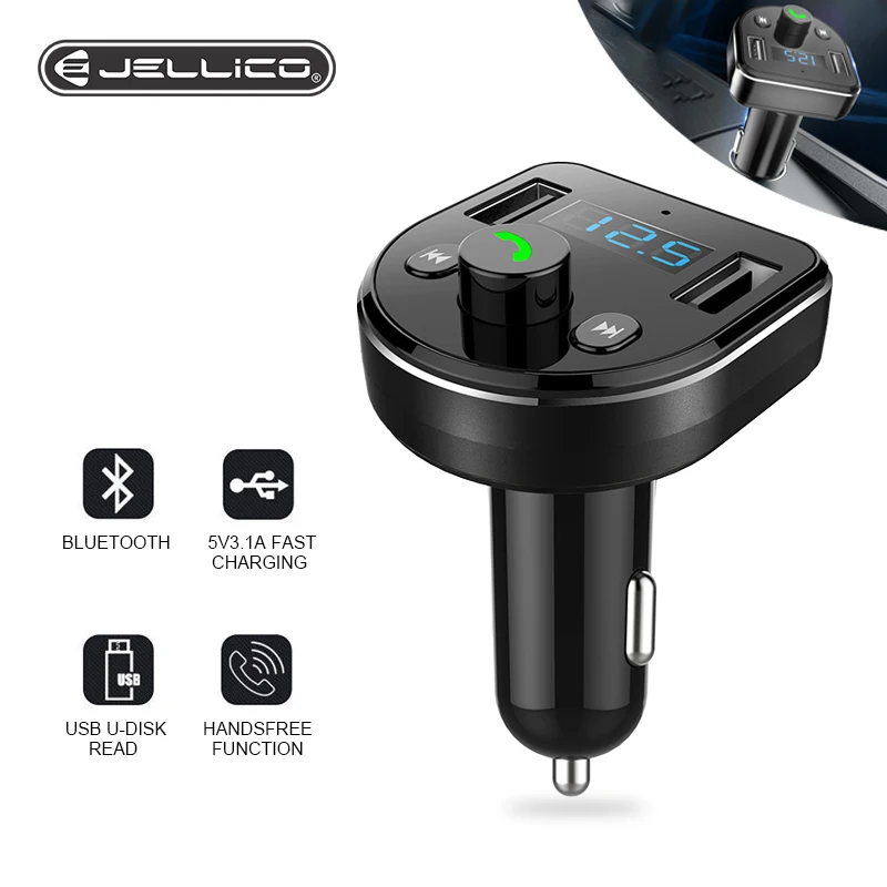 Jellico автомобильное зарядное устройство с двумя портами USB и fm передатчик Bluetooth