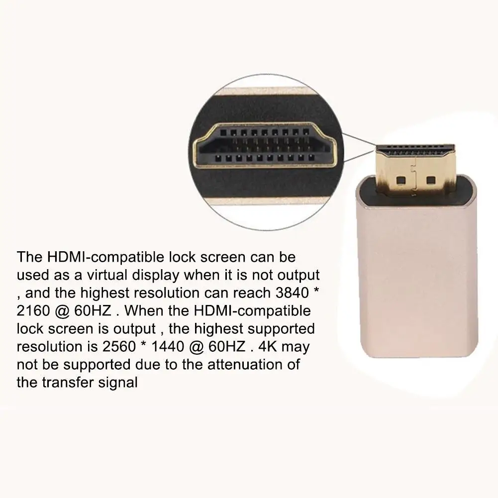 

HDMI-Compatible Lock Screen Signal Holder KVM compatible Virtual Up 2.0 Dummy EDID 3840 Emulator Adapter For Display to Plu G1R4