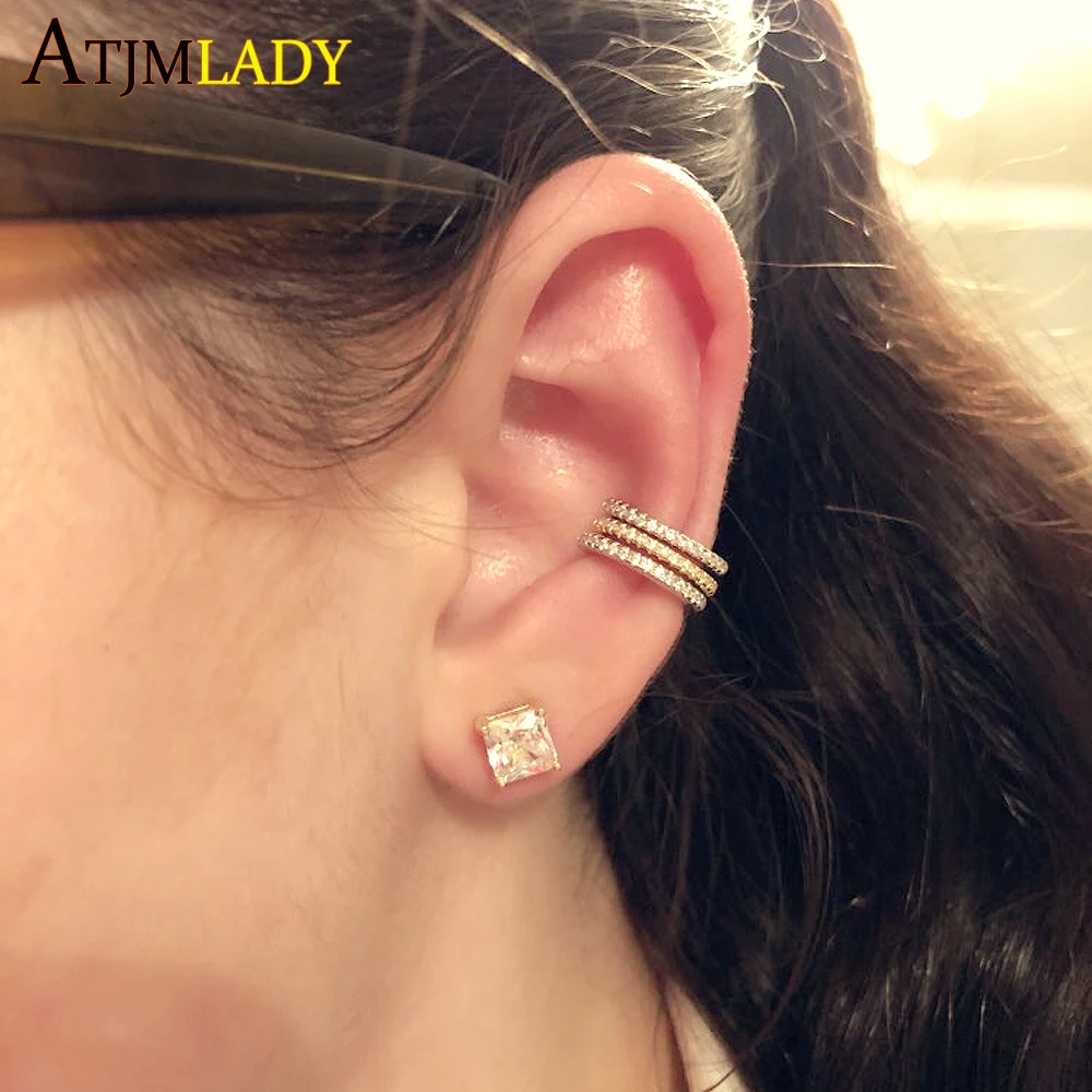 Новинка сережки манжеты для маленьких девочек три цвета без пирсинга смешанные с