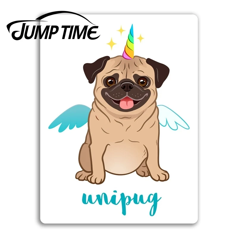 Прыгать время Единорог Мопс винил Стикеры s смешная собака ноутбук Чемодан