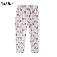 vikita girls heart print leggings kids skinny pencil pants children elastic cotton trousers children leggings for 3 to 8 years