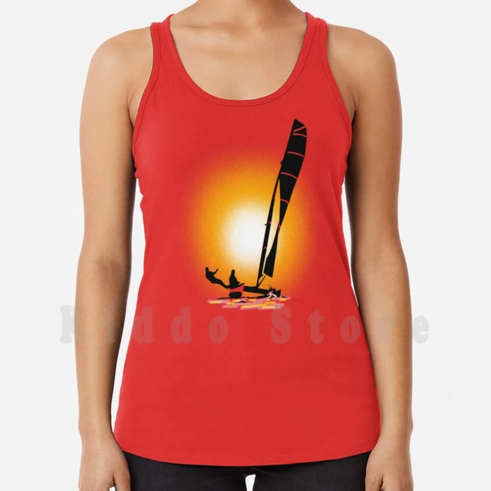 Sail Catamaran tank tops vest 100% Cotton Catamaran Boat Sail Sailor Lake Ship Regatta Sailboat Sibosssr