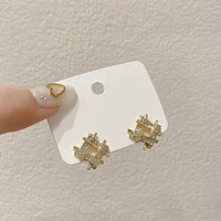 geometric stud earrings charm trendy korean fashion jewelry for women girls accessories brincos pendant wholesale s925 pin