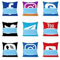 app logo with mask facebook youtube cushion cover home decor snapchat instagram throw pillows wedding decoration pillowcase
