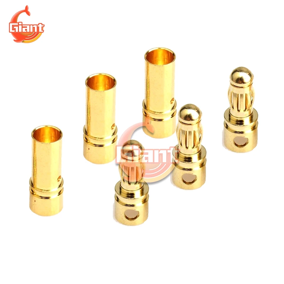 

10/20pcs 3.5mm Banana Plug Connector Gold-Plated Bullet Male Female Banana Connector ESC RC Battery Motor Speed Control Plug New