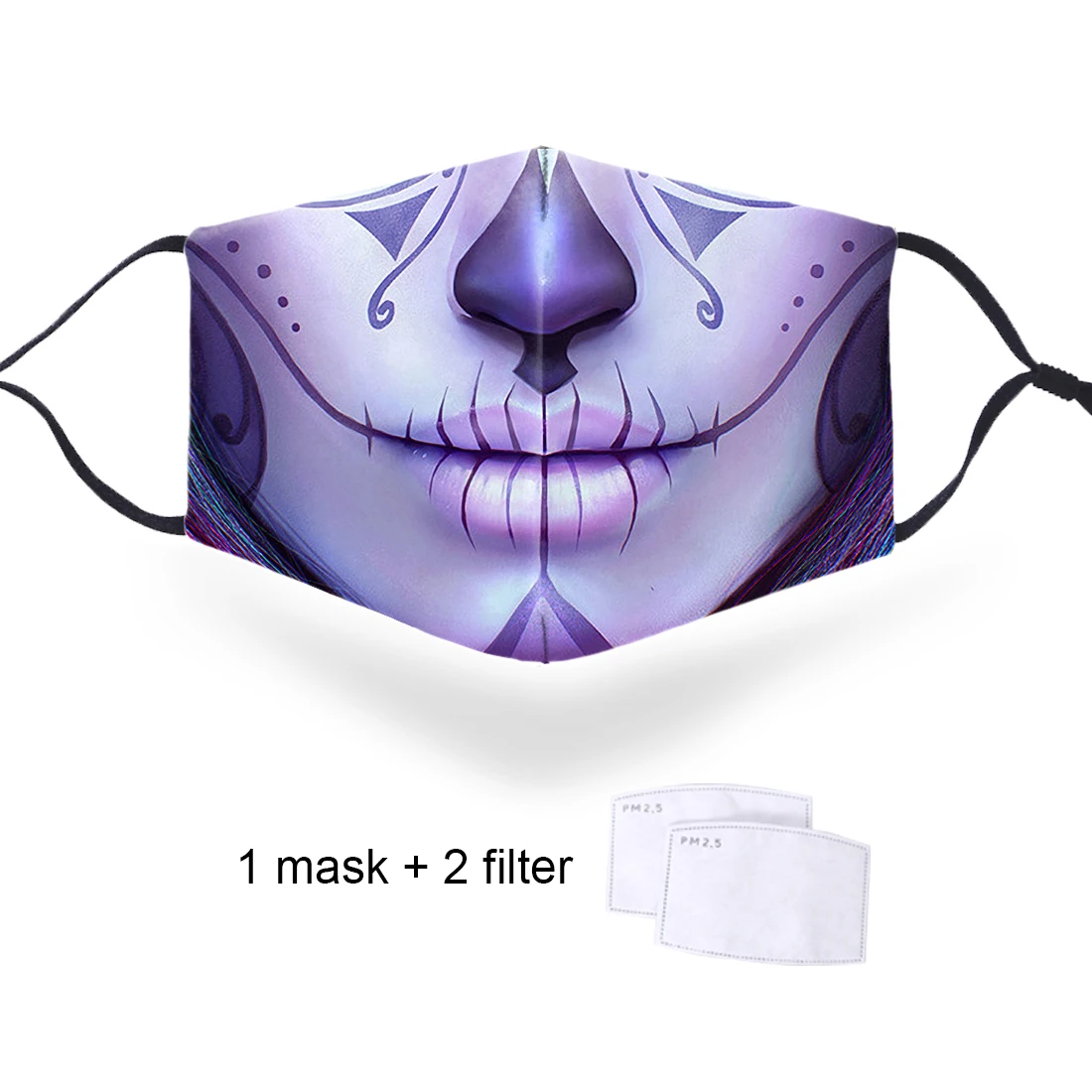 

Ужасная маска для лица против пыли PM2.5 моющаяся маска клоуна с фильтром черепа Мужская маска для рта с бактериями маска для женщин и мужчин м...