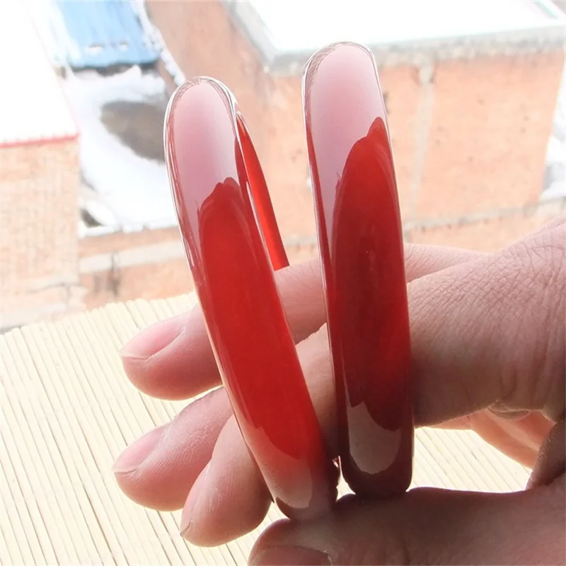 

Hot Selling Natural Hand-carved Jade Red Bangle54-68mm Fashion Jewelry Bracelet Accessories Men Women Luck Gifts