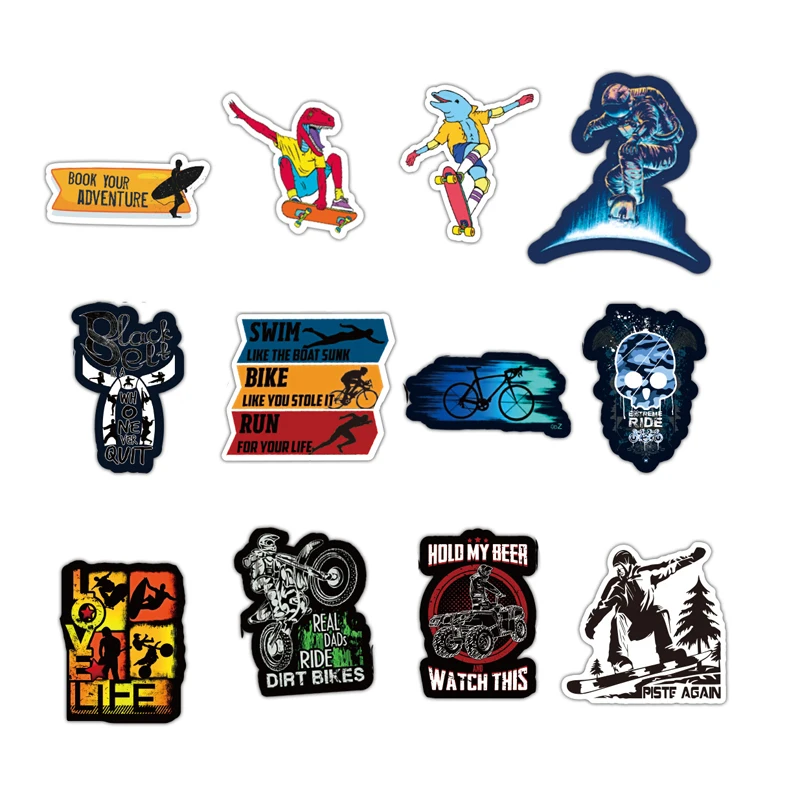 Наклейки водостойкие для экстремальных видов спорта катания на лыжах парашюте