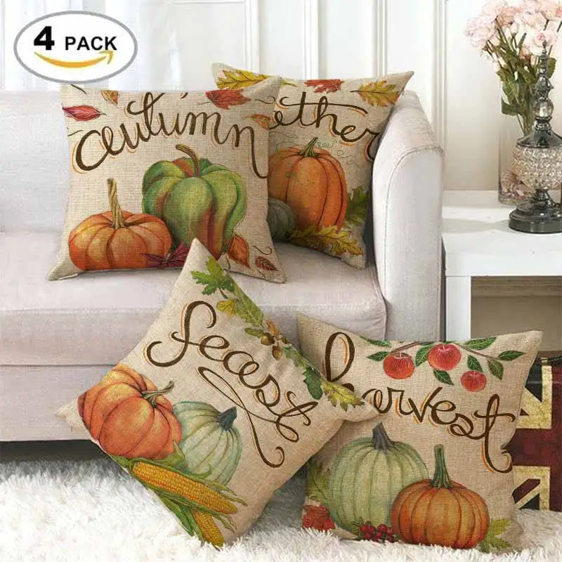English And Pumpkin Flax Peach Leather Velvety Pillowcase Warm Comfortable Sofa Bedroom 45cmx45cm No Pillow Core | Дом и сад