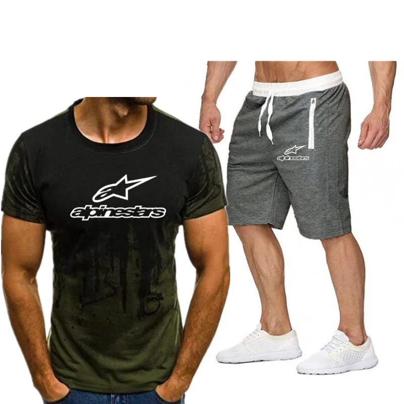 2020 Футболка мужская мода лето хлопок короткий рукав спортивный костюм футболка +