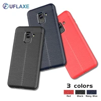 uflaxe soft silicone shockproof case for samsung galaxy a6 plus a7 a9 2018 a10e a20e litchi texture ultra thin cover