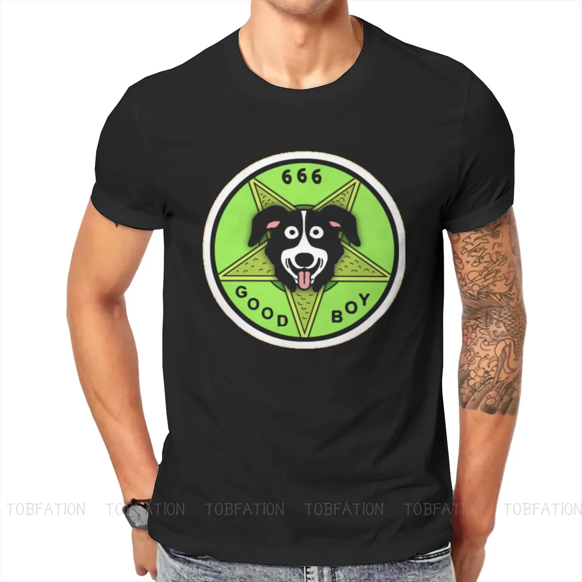 

Mr Pickles Border Collie Dog Tommy Animation 100% Cotton TShirts Good Boy Print Homme T Shirt Funny Tops 6XL