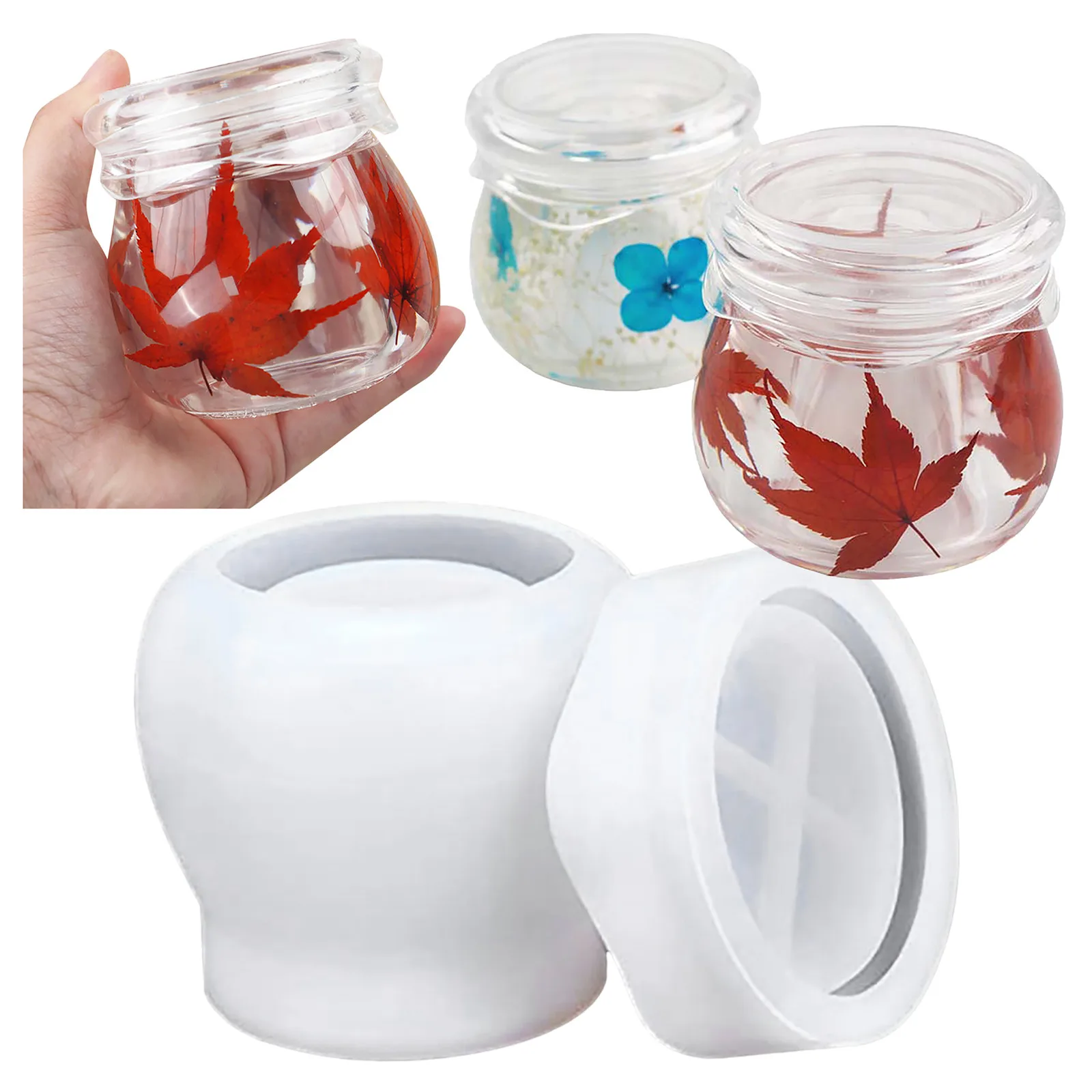 Transparent Diy Crystal Epoxy Resin Cup Pudding Storage Box With Lid Jewelry Silicone Mold Home Decoration Crafts Clay Molds P1 | Дом и сад