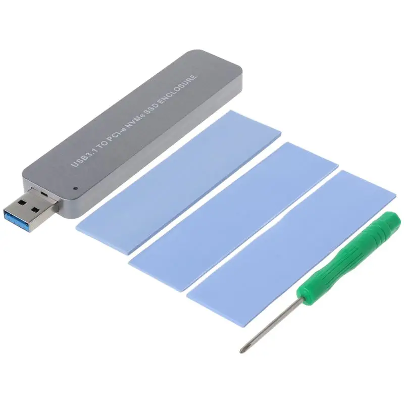Алюминиевый M.2 NVME к USB 3 1 тип A PCIE SSD HDD обрабатывающий корпус с ЧПУ M-Key