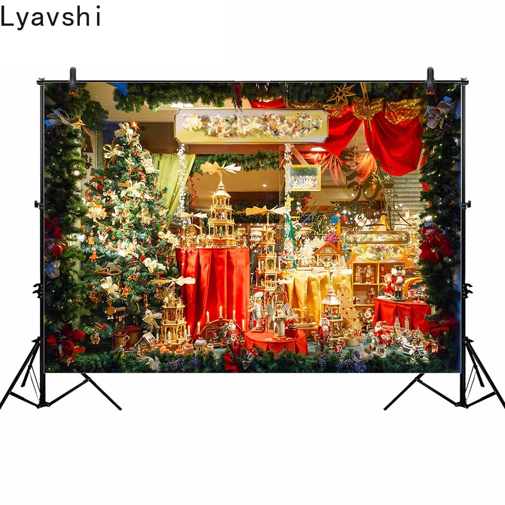 

Lyavshi фоны для фотостудии рождественские украшения, игрушка магазин дерево фон для детской и свадебной фотосъемки с изображением фон