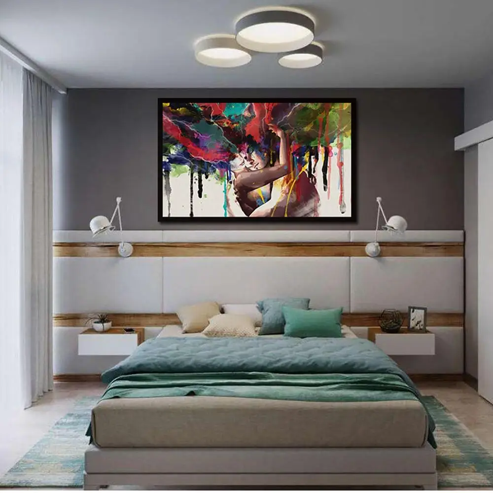 Спальня Гостиная Обеденная Безрамная картина Core красочные хулиган Для мужчин и