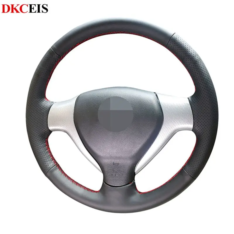 Ручной пошив своими руками черный мягкий чехол рулевого колеса автомобиля из