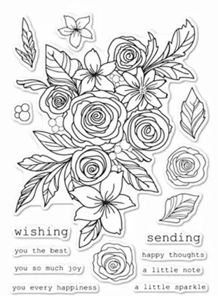 Прозрачный силиконовый штамп с цветочным рисунком/печать для скрапбукинга