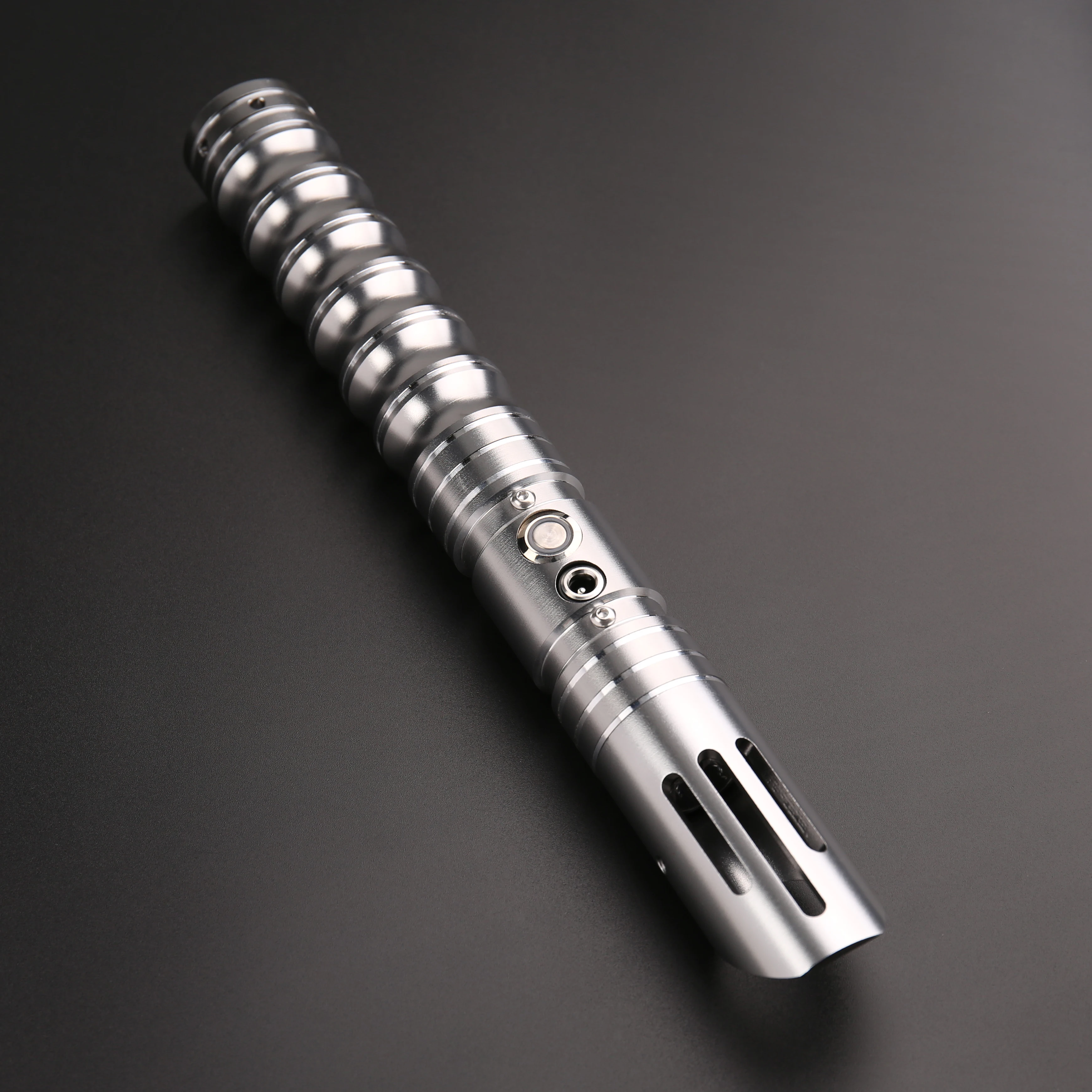 

TXQSABER Cosplay RGB Lightssaber Metal Hilt 12 Color Changing and 6 Set Sounfonts Blaster FOC Lock Up Toys TS017