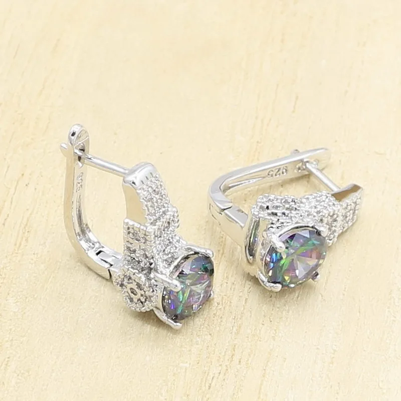 Браслет с радужным цирконием серебряного цвета искусственный браслет кольцо