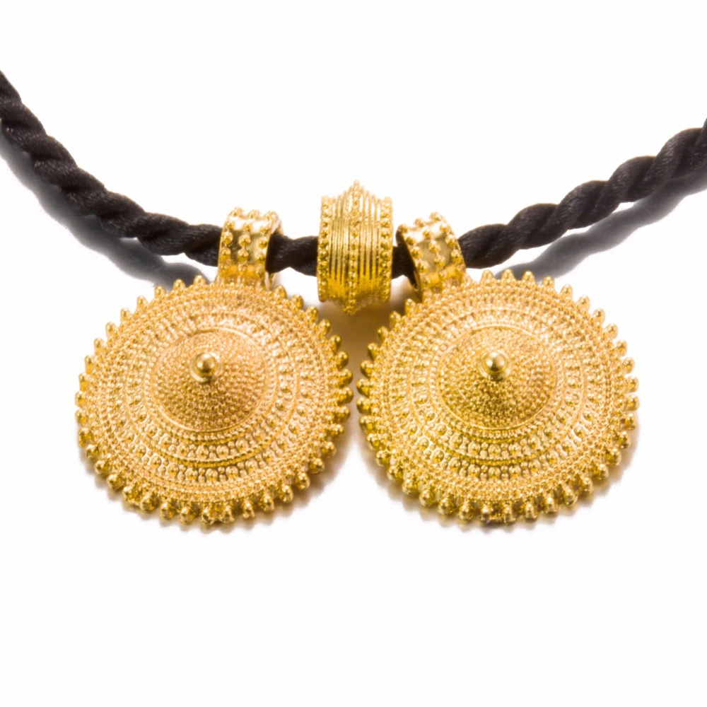 Женский ювелирный комплект WANDO большие серьги-подвески золотистого цвета с