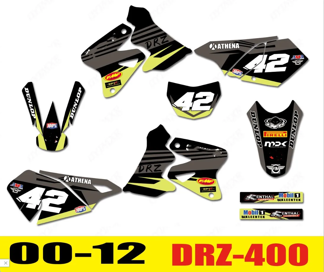 Графика персонализированные наклейки мотоцикл декоративный камень для Suzuki DRZ400