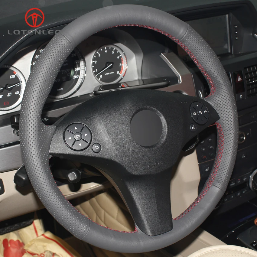 LQTENLEO черная натуральная кожа сделай сам модель Mercedes-Benz C180 C200 C350 C300 CLS 280 300 350 500 GLK |