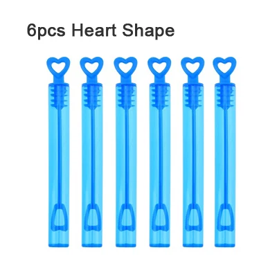 6pcs Heart Blue 12, 6 штук в партии, пустые бутылки для мыльных пузырей одежда для свадьбы, дня рождения украшения детская игрушка производитель пузырей, флисовая верхняя одежда для детей, весело пузырь игрушка - Цвет: 6pcs Heart Blue