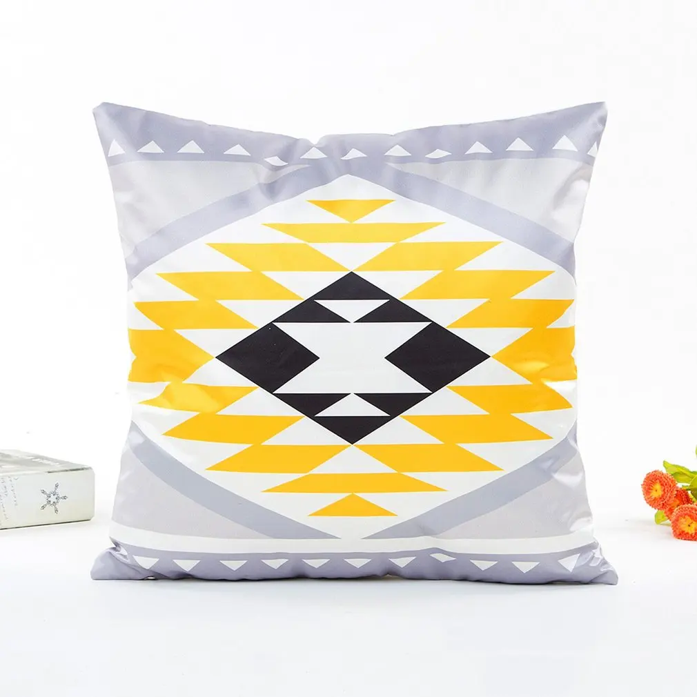 

Imitation Silk Satin Home Car Bed Sofa Pillow Waist Cushion Throw Pillow Case