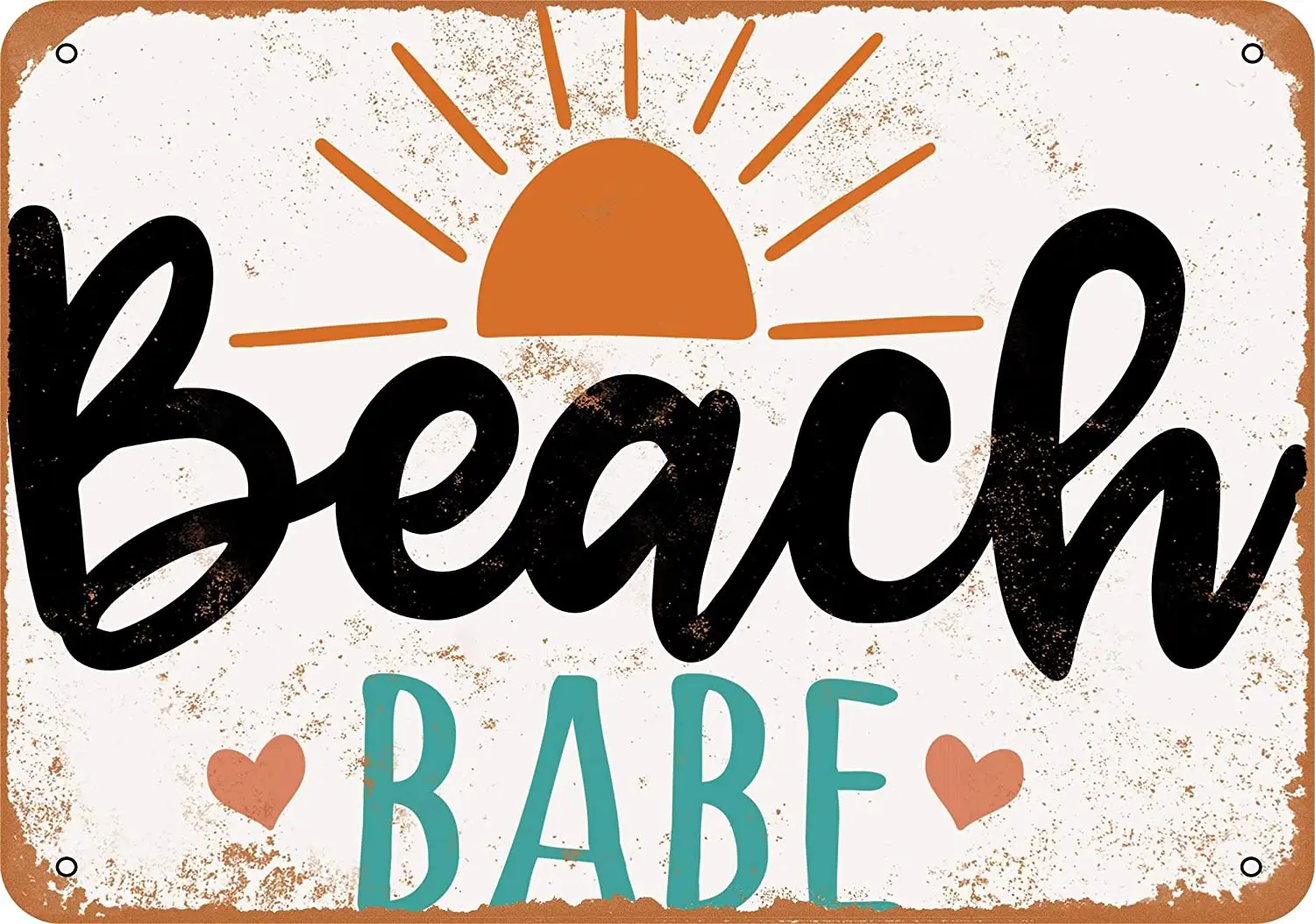 

WallColor 8*12 Metal Sign Beach Babe Vintage Look