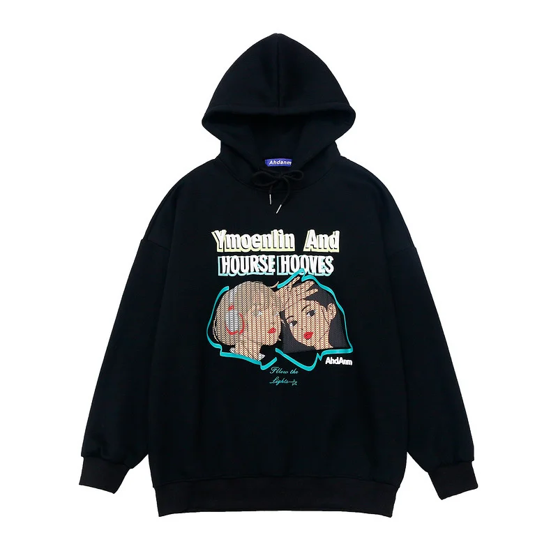 

Толстовки с аниме мультяшным принтом для девочек, пуловер с капюшоном, свитшоты, уличная одежда в стиле хип-хоп, повседневные свободные топы...