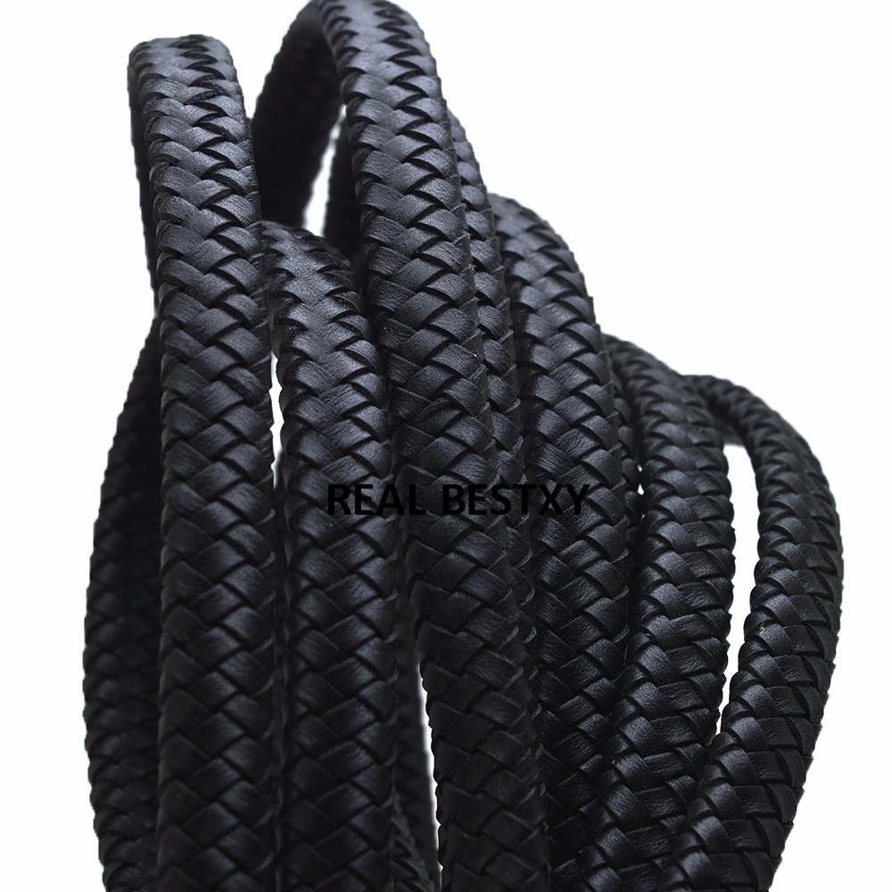 2 м/лот approx12 * 6 мм черный плоский натуральный шнурок из коровьей кожи браслет