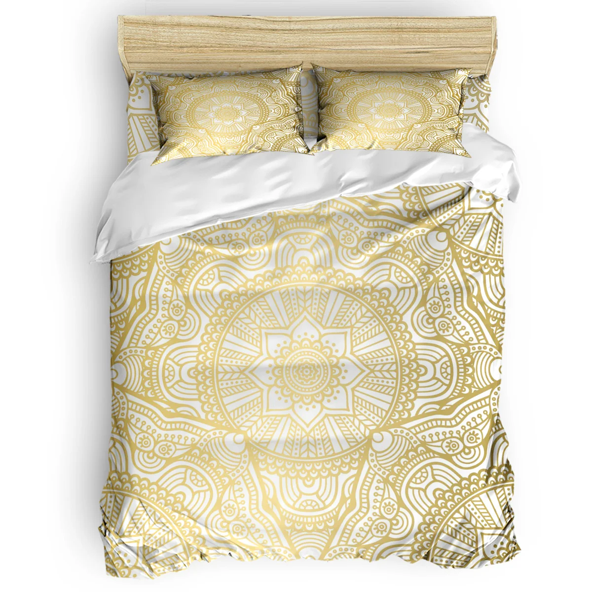 MISSHOUSE этнический Золотой марокканский узор дамасский пододеяльник набор