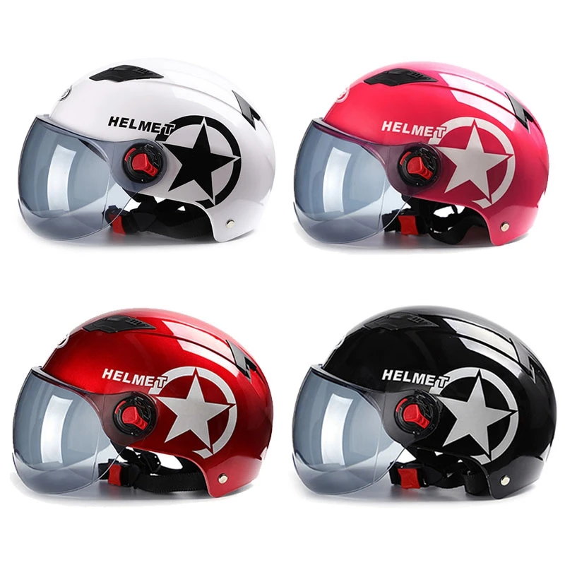 

Motorcycle Half Face Helmet 3/4 Open Face Helmet Unisex Bike Motorcycle Scooter Head Protector Sunscreen Lens Anti UV Helmets