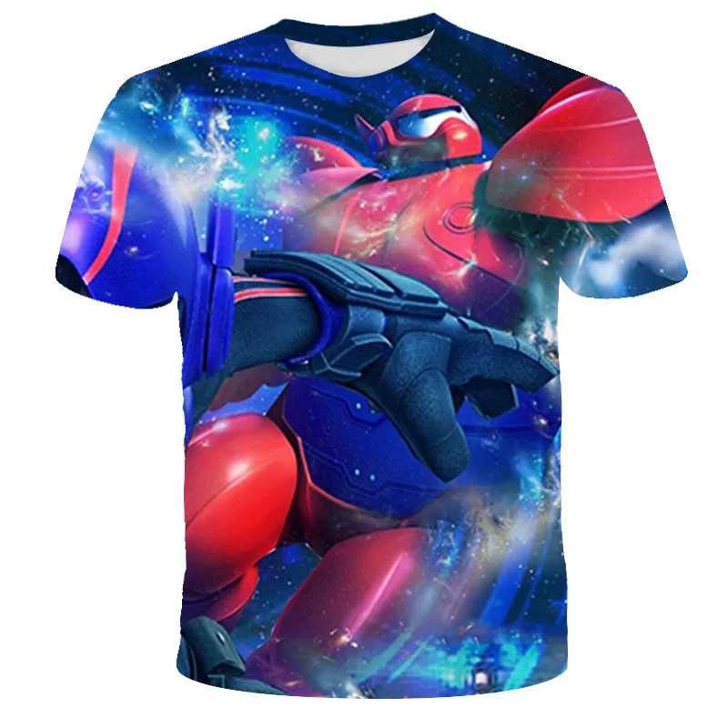 

2021 Child T-Shirts Big Hero Baymax 3D Printed Cartoon Kids Tee Boys/Girls Cute Tops Summer Short Sleeve Children Cool Clothes