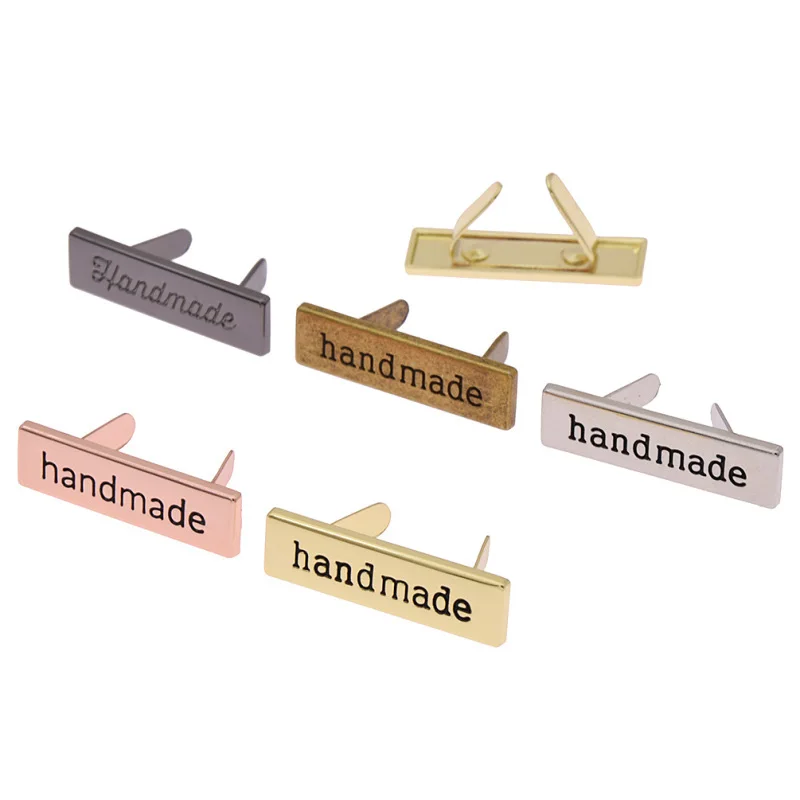 Модная обувь ручной работы этикетки печатные металлические прямоугольные метки