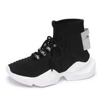 2020 spring and autumn new high top breathable womens boots muffin thick bottom stretch casual sports socks shoes