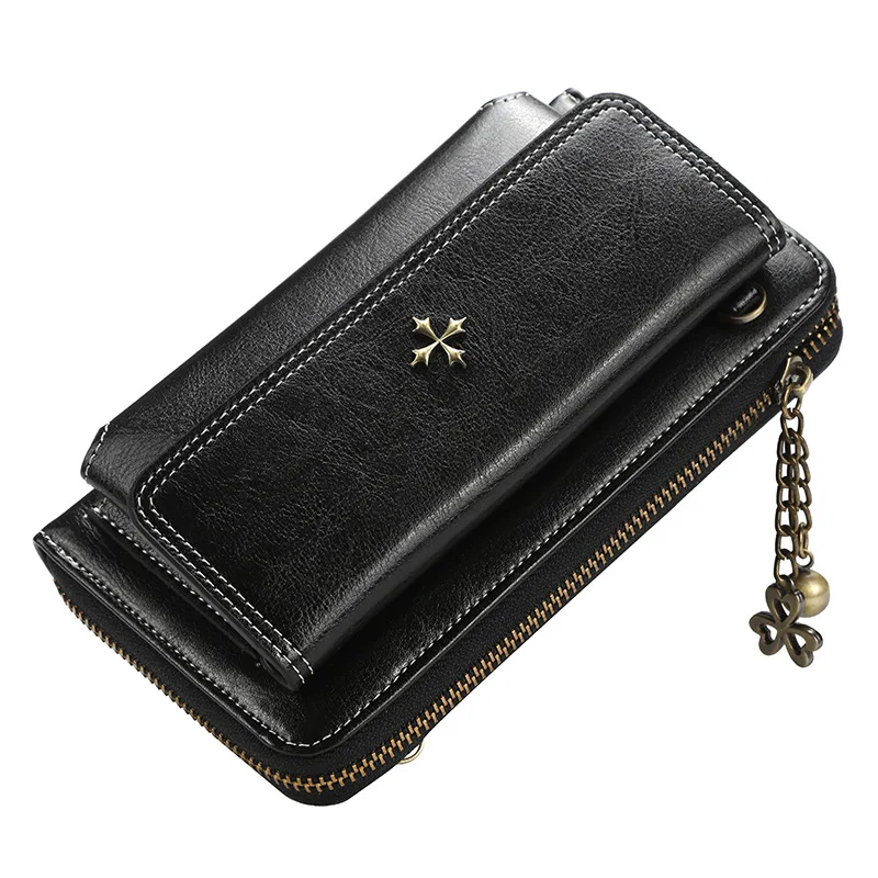 

Women PU Leather Cellphone Clutch Multi-functional Korean Coin Wallet Two-way Flap Crossbody Bag Shoulder Bags 8-5