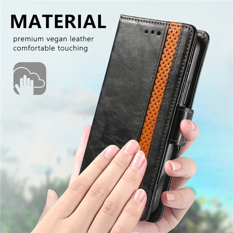 

Leather Wallet Phone Case For Xiaomi Redmi Note 10 Pro 10S Magnetic Wallet Card Holder Flip Cover Bags For Redmi Note 10 5G