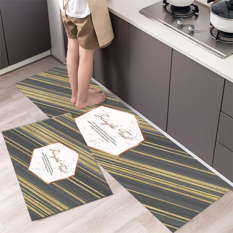 

Fashionable Simple Nordic StyleWaterproof Kitchen Floor Mat Household Carpet Long Strip Door Mat Modern Home Decor