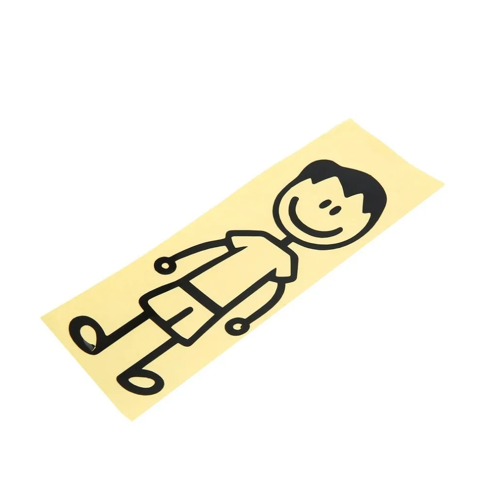 Забавная наклейка на машину с изображением членов семьи индивидуальная