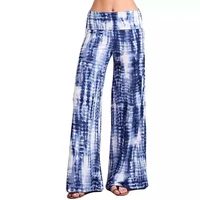 womens tie dye mid waist variegated casual comfortable loose cotton and linen series casual trousers