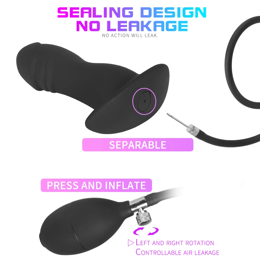 Large Inflatable Huge Big Anal Plug Dildo Pump Dilator Expandable No Vibrator Butt Balls Sex Toys For Male Women | Красота и здоровье
